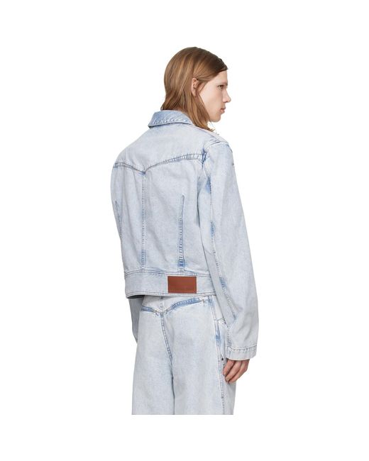 Louis-Gabriel Nouchi Blue Wide-Shoulder Zipped Denim Jacket for men