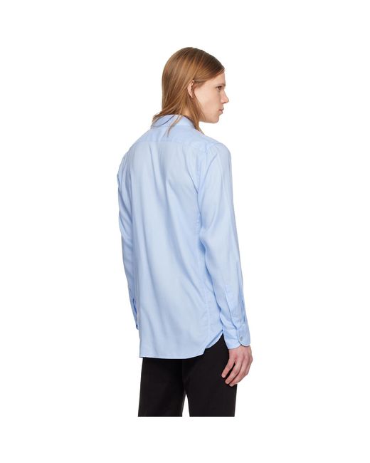 Tom Ford Black Fluid Gabardine Slim Fit Shirt for men