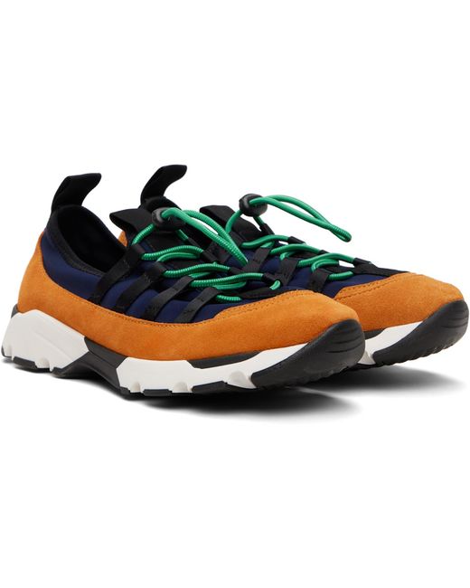 Marni Blue Lycra Lace-Up Running Sneakers for men