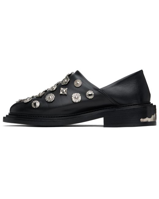 Toga Virilis Black Leather Loafers for men