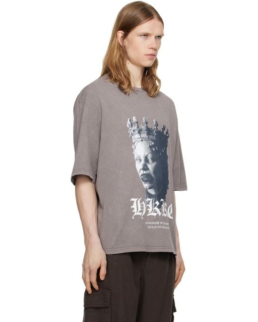 メンズ Han Kjobenhavn グレー Sculpture オーバーサイズ Tシャツ Black
