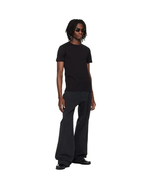 Tom Ford Black Cotton Crewneck T-Shirt for men