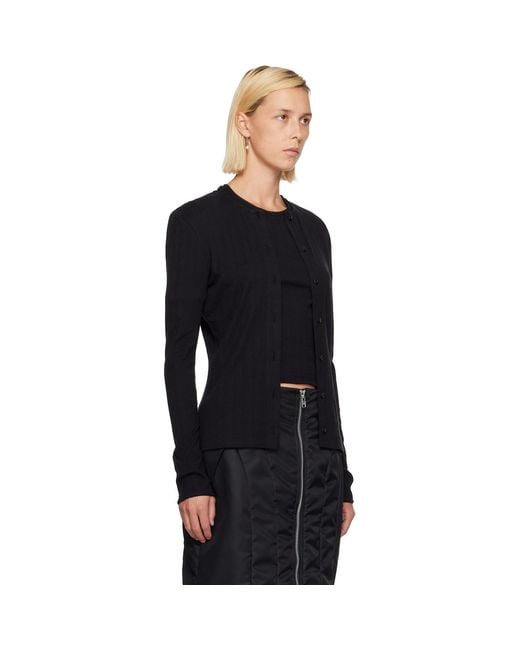 Simone Rocha Black Pointelle Cardigan