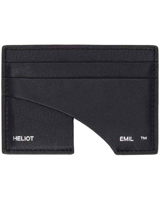 HELIOT EMIL Black Leather Card Holder for men