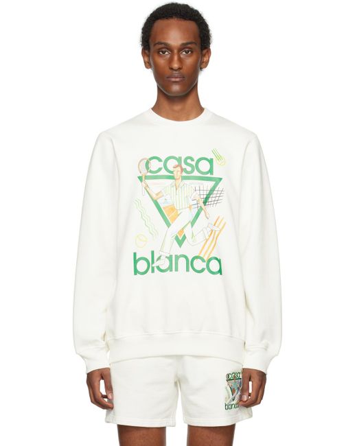 Casablancabrand White Off- 'le Jeu' Sweatshirt for men