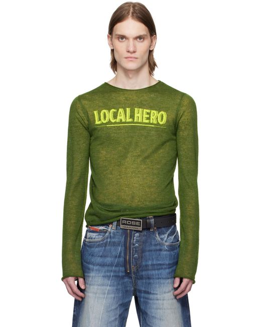 Martine Rose Green Fine Intarsia Sweater for men