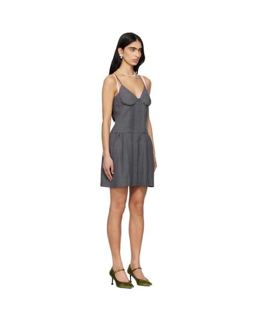 ShuShu/Tong Black Tuck Detail Bustier Slip Minidress