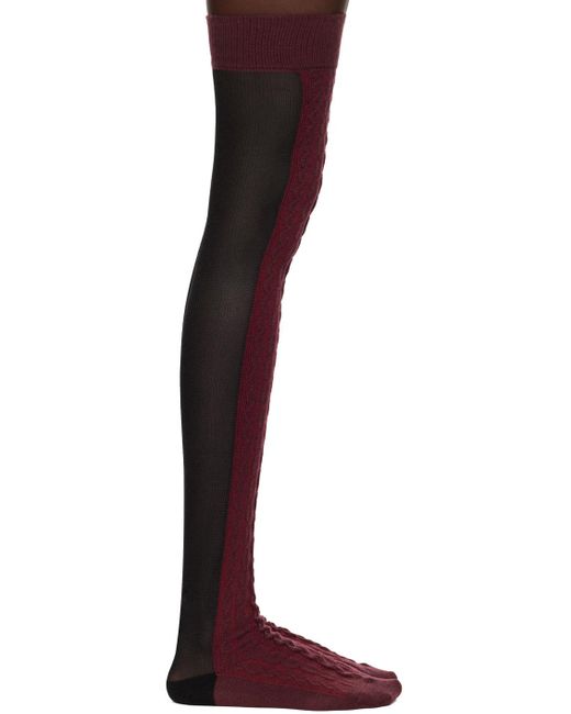 JULIE KEGELS Black Ssense Exclusive Burgundy & Ami Long Socks
