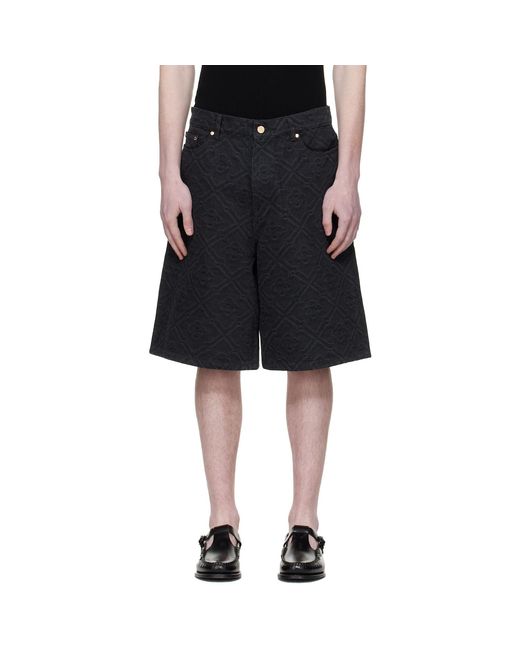 Casablanca Black Laser Monogram Shorts for men