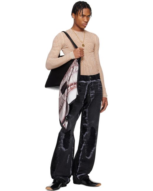 Jean Paul Gaultier Pink 'the Trompe L'oeil Corset' Printed Silk Scarf for men