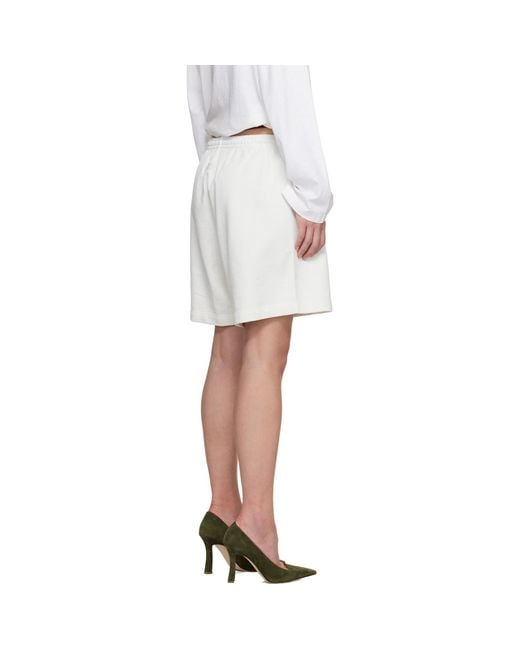 Acne White Cotton Shorts