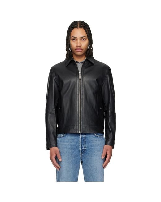 Boss Black Regular Fit Nappa Leather Jacket for men