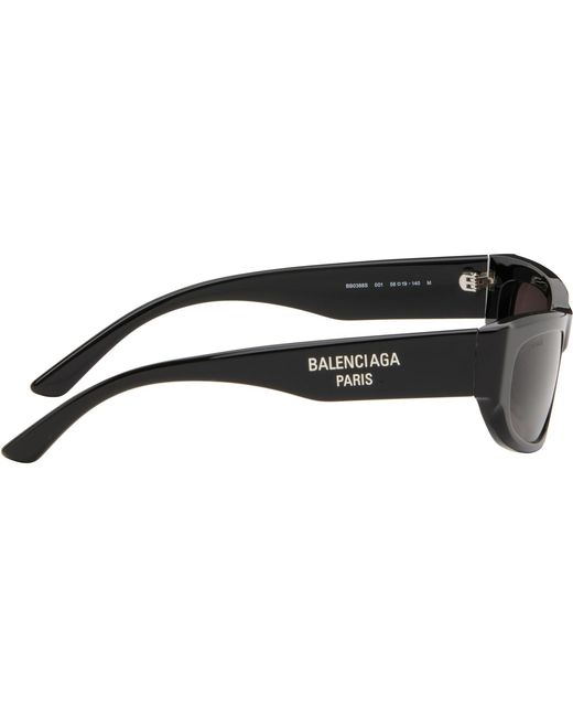 Balenciaga Black Rectangular Sunglasses for men