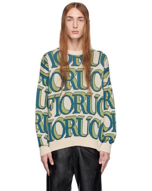 Fiorucci Green Monogram Sweater for men