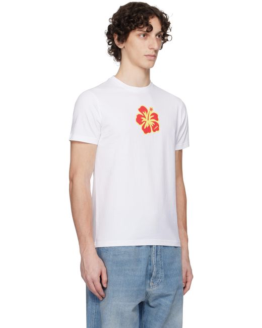 メンズ Abra ホワイト Flower Tシャツ White