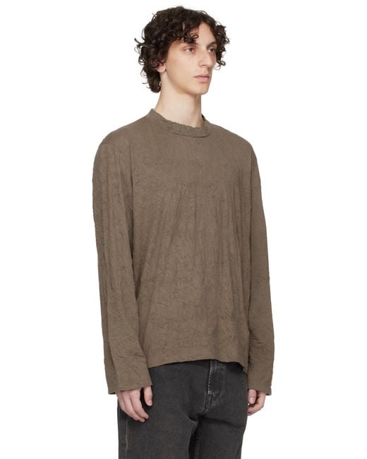 Our Legacy Black Khaki Big Longsleeve T-Shirt for men