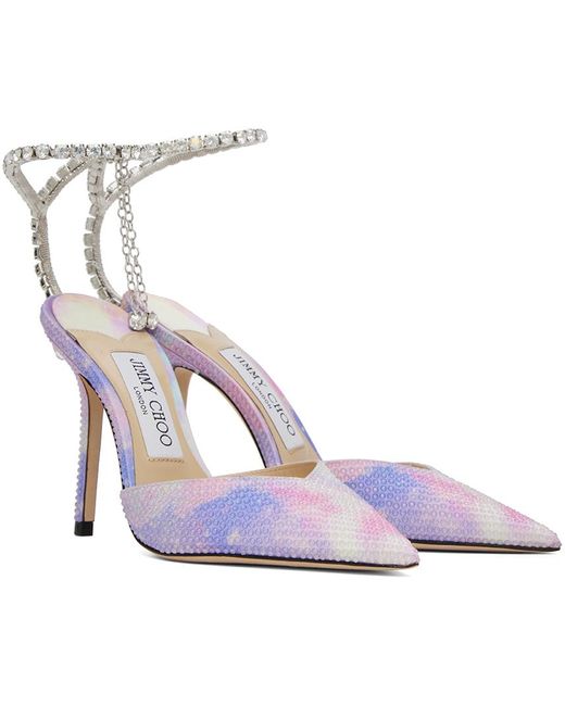 Jimmy Choo Purple Multicolor Saeda Heels