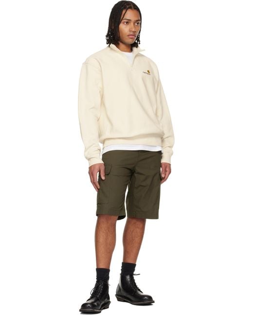 Carhartt Natural Off- Half Zip American Script Sweatshirt for men