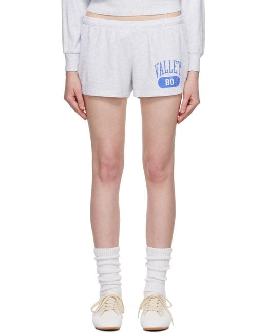 Skims White Lightweight Fleece Shorts