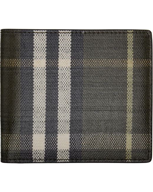 Burberry Black Check Bifold Wallet for men
