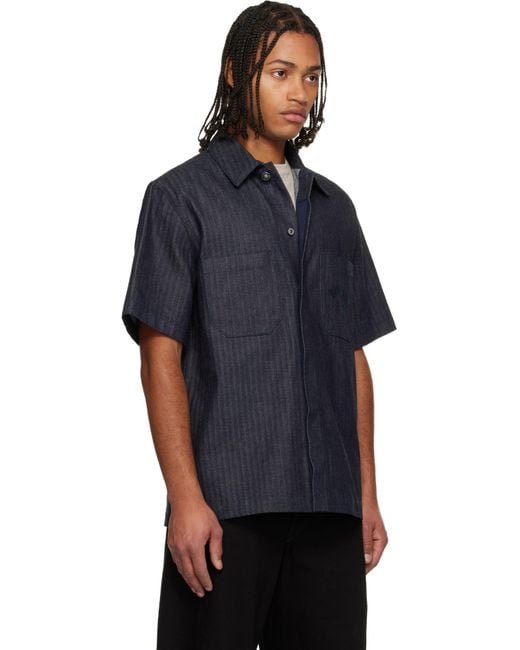 Givenchy Black Herringbone Denim Shirt for men