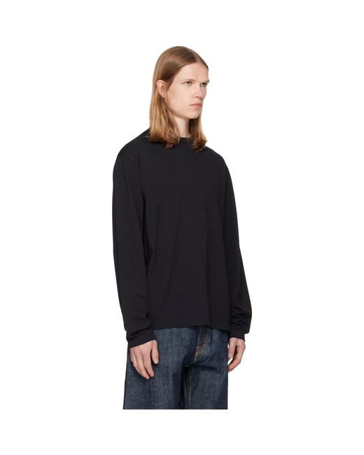 Jil Sander Black Three-Pack Long-Sleeved T-Shirts for men