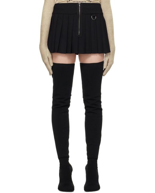 Vetements Black Pleated Miniskirt