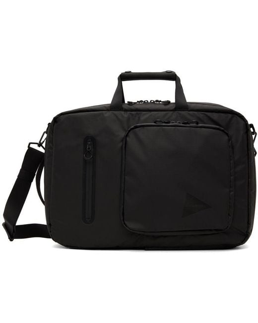 And Wander Black Coating Rip Expansion Briefcase for men