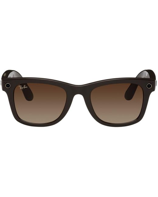 Ray-Ban Brown Wayfarer Stories Smart Sunglasses
