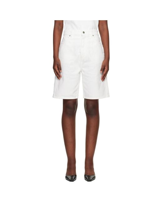 Loulou de Saison White Isu Lds Denim Shorts