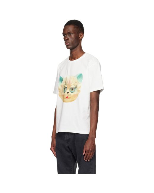 Valentino Black Cotton 'Le Chat De La Maison' Print T-Shirt for men