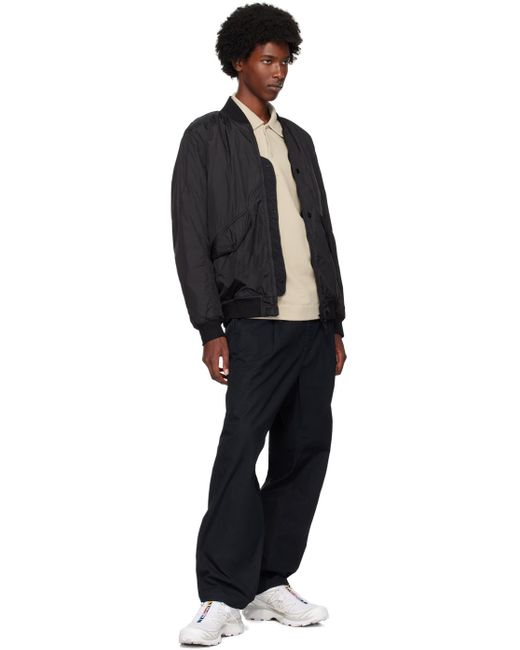 メンズ Stone Island ベージュ ロゴパッチ ポロシャツ Black