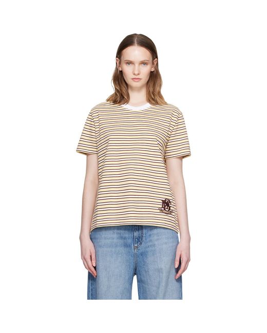 Stella McCartney Multicolor Fancy Stripe Crest Embroidery T-Shirt