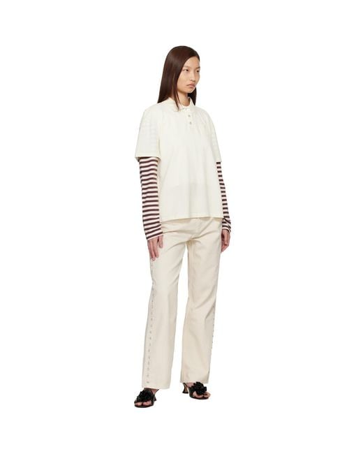 Sandy Liang Natural Off- Dew Polo