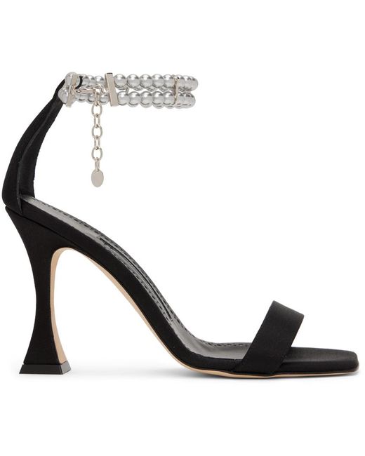 Manolo Blahnik Synthetic Charona Heeled Sandals in Black | Lyst Australia