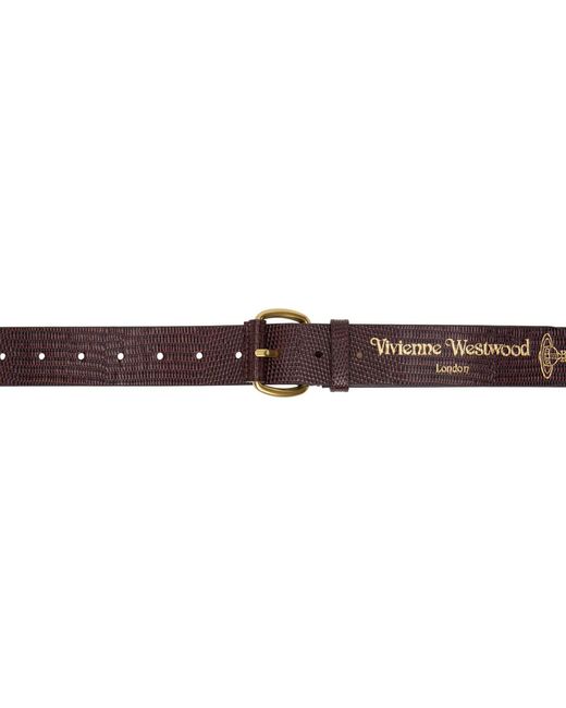 Vivienne Westwood Black Burgundy Roller Buckle Belt for men