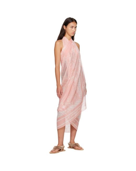 Balmain Pink Printed Silk Cover-Up