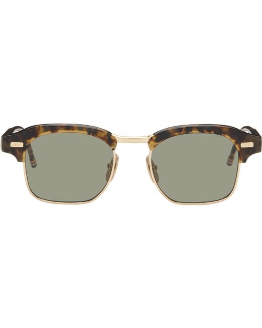 Thom Browne Brown Acetate & Titanium Square Sunglasses for men