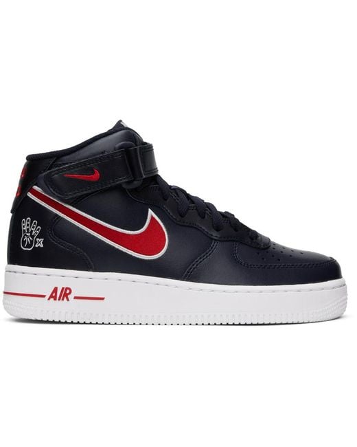Nike Blue Navy Air Force 1 '07 Mid Sneakers