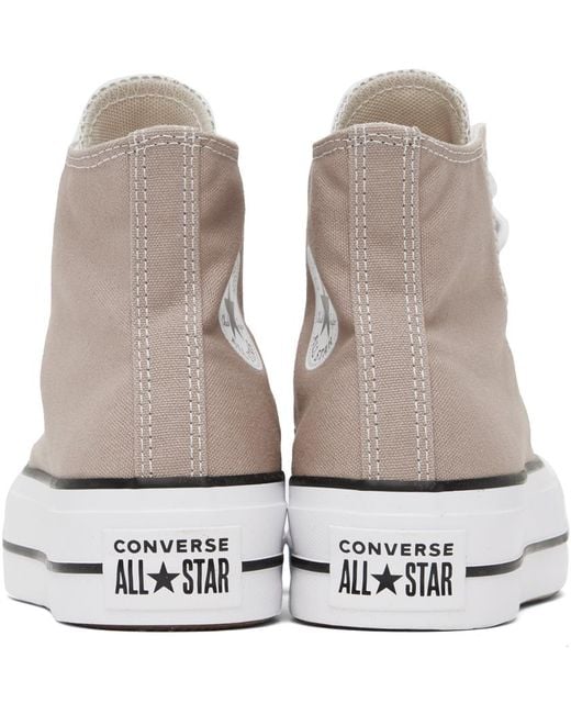 Converse Black Taupe Chuck Taylor All Star Lift Platform High Top Sneakers