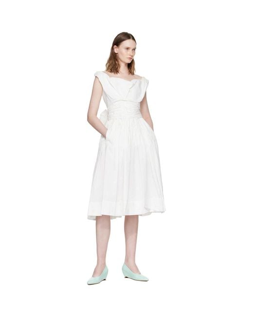 Vivienne Westwood White Off- Sunday Corset Midi Dress