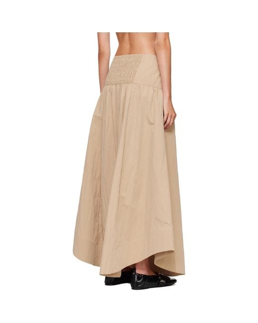 Ganni Natural Washed Cotton Corset Maxi Skirt
