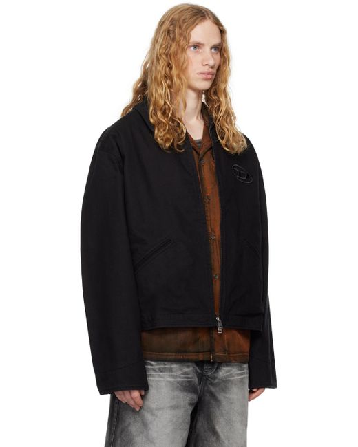 DIESEL Black J-Taylor-Bleach Denim Jacket for men