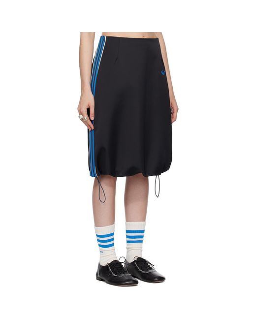Wales Bonner Black Adidas Originals Edition Satin Midi Skirt