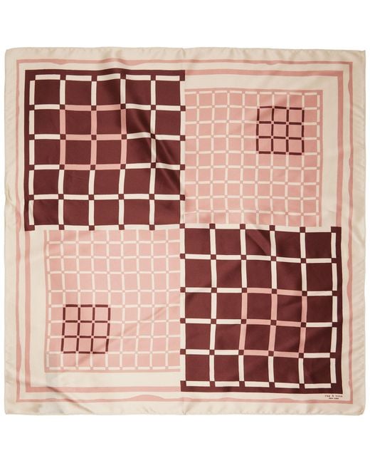 Rag & Bone Pink Pop Geo Silk Scarf