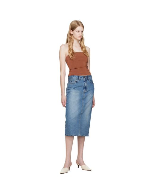 Esse Studios Blue Strapless Tube Top