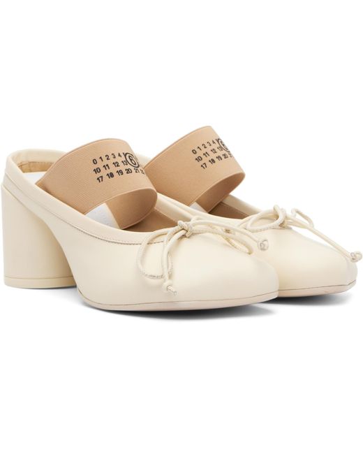 MM6 by Maison Margiela White Off- Anatomic Numeric Heels