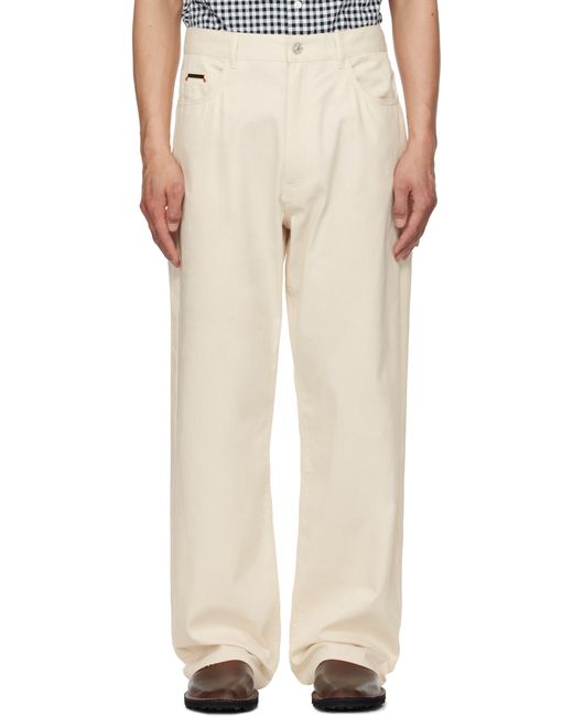 メンズ Marni オフホワイト ワイドレッグ デニム ジーンズ Natural