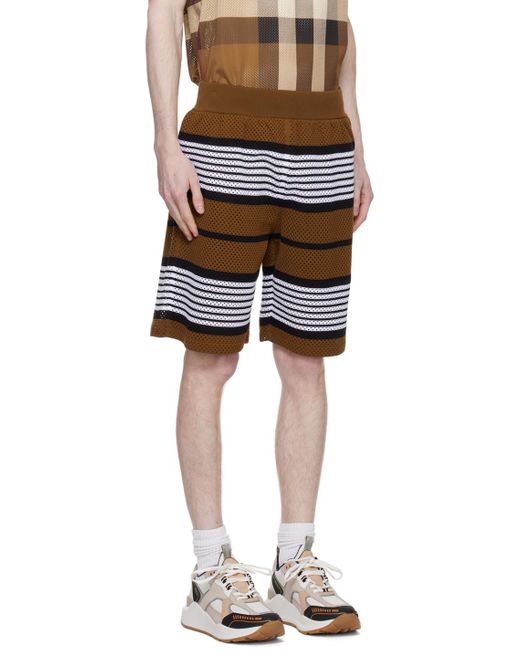 Burberry Black Brown Striped Shorts for men