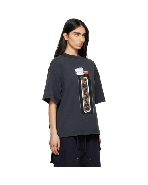 Alexander Wang Black Oversized Graphic T-Shirt